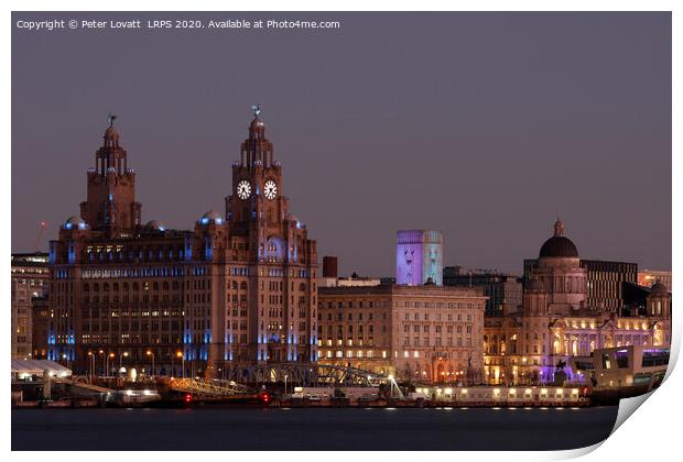 Evening image of Liverpool Waterfront Print by Peter Lovatt  LRPS