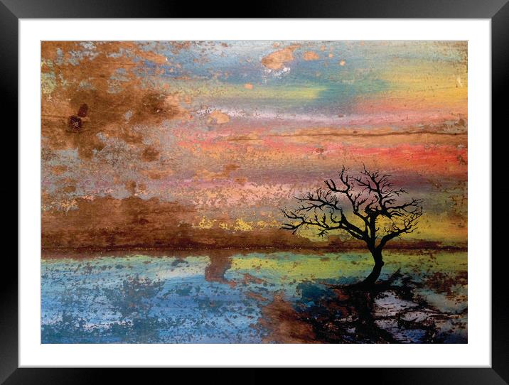 Tree At Sunset Framed Mounted Print by Robert Fennah