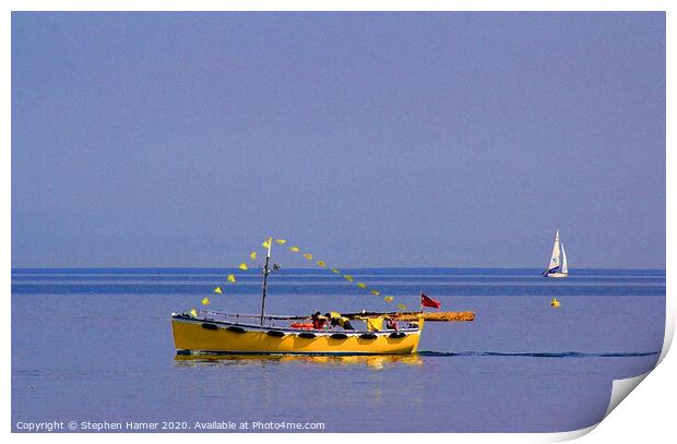 Yellow Boat 2 Print by Stephen Hamer