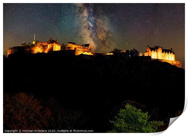 Edinburgh Castle Print by michael mcfarlane