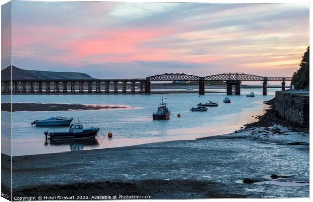 Barmouth Bridge and the Mawddach Estuary Canvas Print by Heidi Stewart