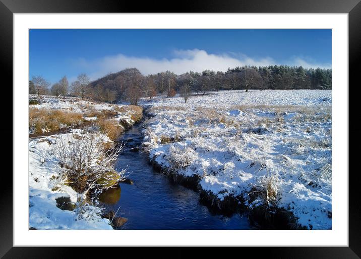 Burbage Brook in Winter Framed Mounted Print by Darren Galpin