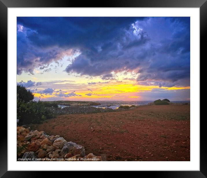 Dramatic Sunset over San Adeodato Menorca  Framed Mounted Print by Deanne Flouton