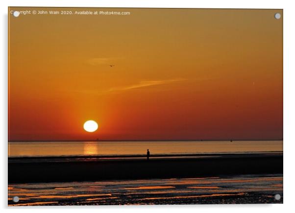 Irish sea sunset Acrylic by John Wain