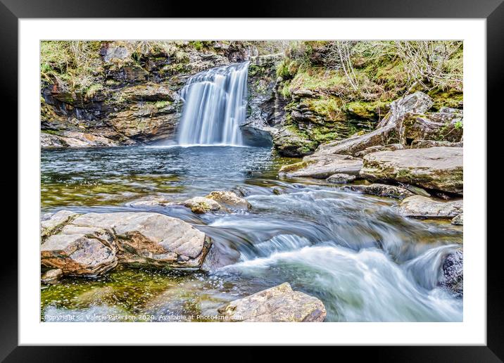 Falls of Falloch Framed Mounted Print by Valerie Paterson