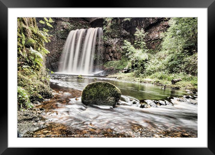 Dalcairney Falls Framed Mounted Print by Valerie Paterson