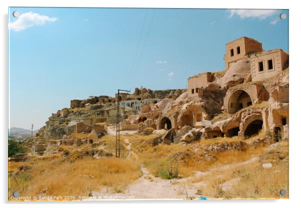 Cappadocia cave town Acrylic by Sanga Park