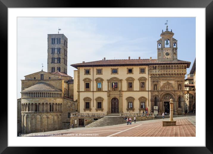 Pieve di Santa Maria and Fraternita Palace - Arezzo Framed Mounted Print by Laszlo Konya