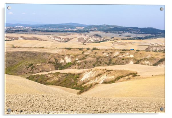 Blue coach - Crete Senesi Acrylic by Laszlo Konya