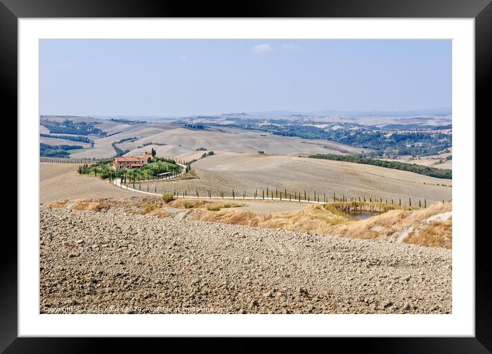 Ploughed Fields - Crete Senesi Framed Mounted Print by Laszlo Konya