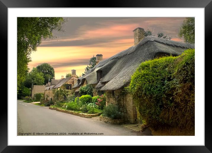 Cottage on the Lane Broad Campden Framed Mounted Print by Alison Chambers