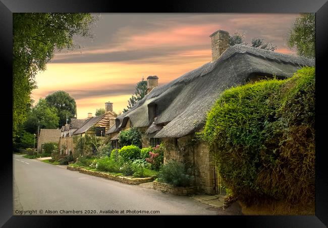 Cottage on the Lane Broad Campden Framed Print by Alison Chambers