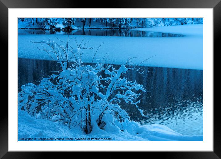 Winter at Fusine lake, Italy   Framed Mounted Print by Sergio Delle Vedove