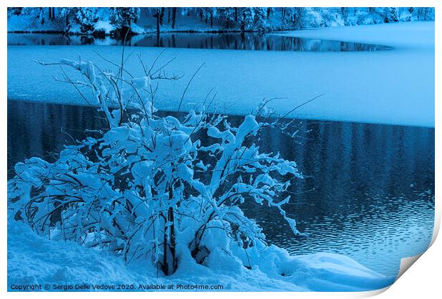 Winter at Fusine lake, Italy   Print by Sergio Delle Vedove