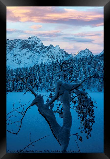 Winter at Fusine lake, Italy  Framed Print by Sergio Delle Vedove