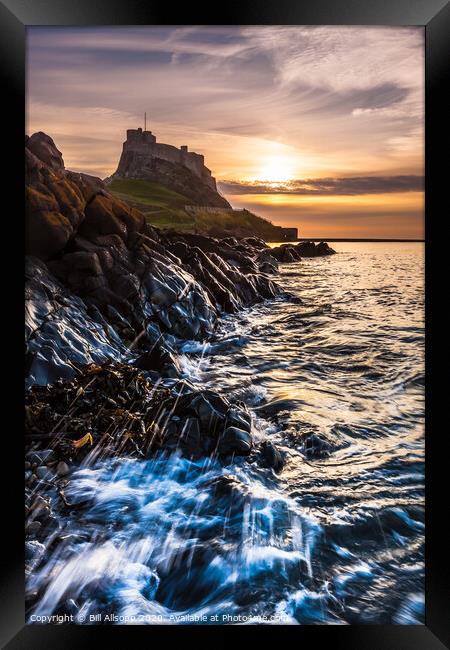 Lindisfarne castle at dawn Framed Print by Bill Allsopp