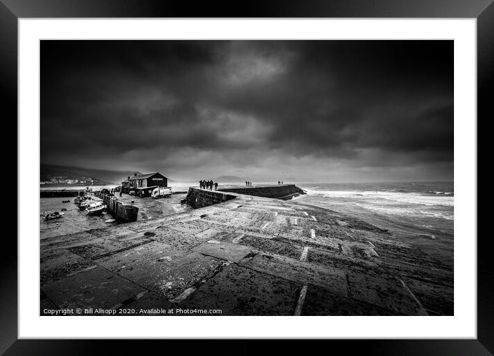 Storm clouds over The Cobb. Framed Mounted Print by Bill Allsopp