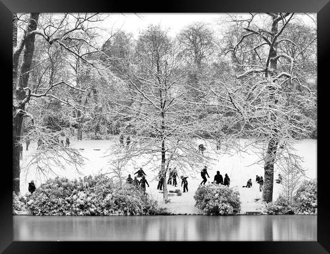 Park in Winter  Framed Print by Victor Burnside