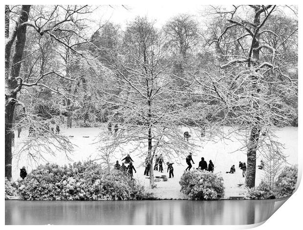 Park in Winter  Print by Victor Burnside