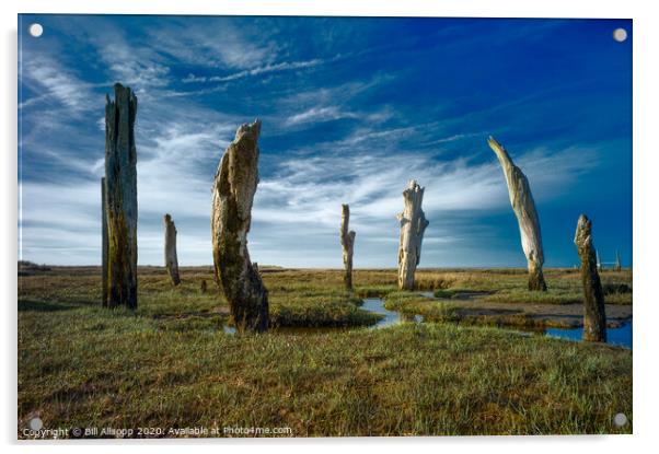 Thornham Stumps. Acrylic by Bill Allsopp