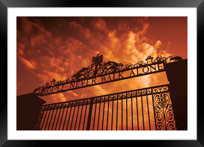 Anfield gates Framed Mounted Print by Kevin Elias