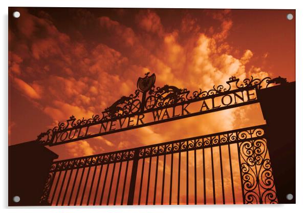 Anfield gates Acrylic by Kevin Elias