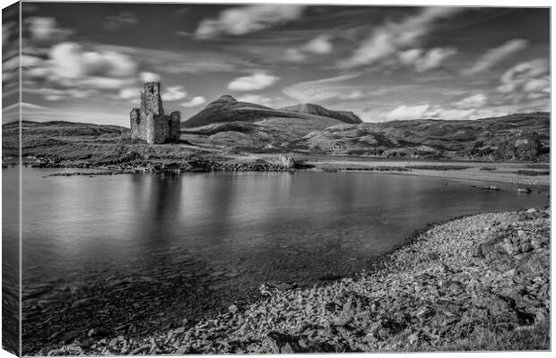 Ardvreck Castle in the Scottish Highlands Canvas Print by John Frid