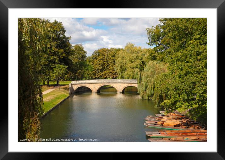 Trinity Bridge over river Cam Cambridge Framed Mounted Print by Allan Bell
