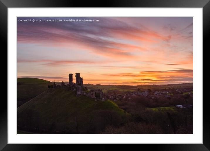 Corfe Castle morning has broken  Framed Mounted Print by Shaun Jacobs