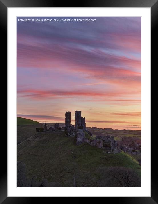 Corfe Castle Sunrise  Framed Mounted Print by Shaun Jacobs