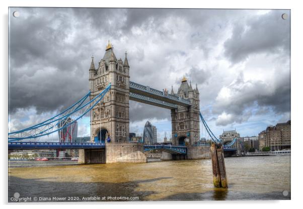 Tower Bridge London City  Acrylic by Diana Mower