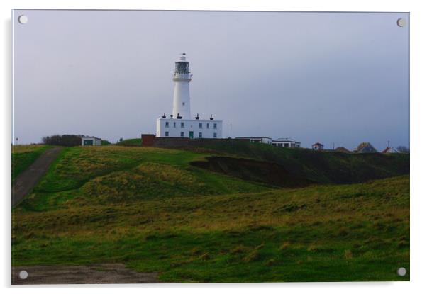 Flamborough Lighthouse Acrylic by Ian Pettman