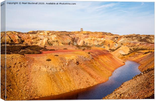Parys Mountain Copper Mine on Anglesey Canvas Print by Pearl Bucknall