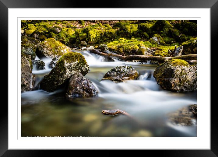 River by the Minffordd Path Framed Mounted Print by Peter Taylor