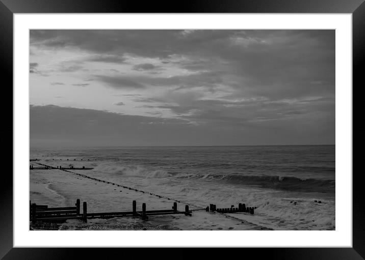 The tide rolls in on Cart Gap Beach Framed Mounted Print by Chris Yaxley