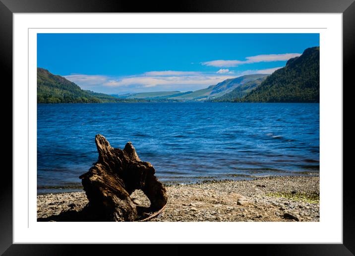 View down Ullswater in the Lake District Framed Mounted Print by Peter Taylor