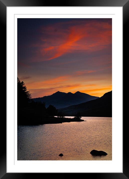 Sunset over Snowdon Framed Mounted Print by Peter Taylor
