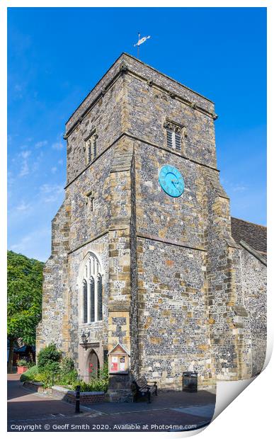 Thomas a Becket Church in Lewes Print by Geoff Smith