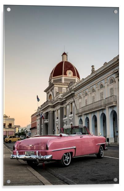 Open top American 1950s car, Cuba Acrylic by Phil Crean