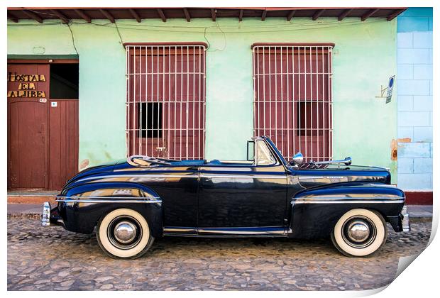Vintage American Mercury car in Cuba Print by Phil Crean