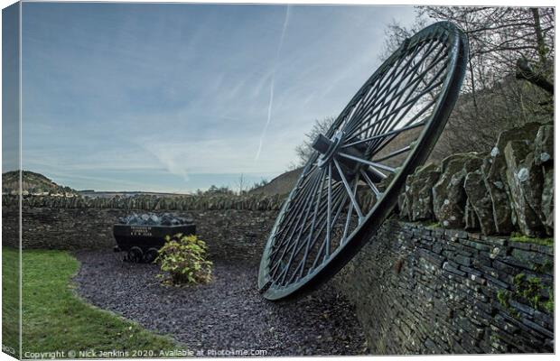 A memorial to miners at Clydach Vale Rhondda Canvas Print by Nick Jenkins