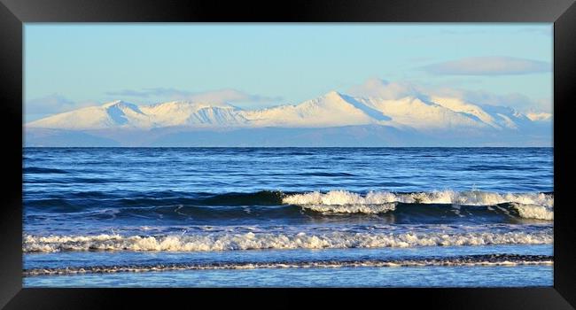 Isle of Arran snow covered mountains in Winter Framed Print by Allan Durward Photography
