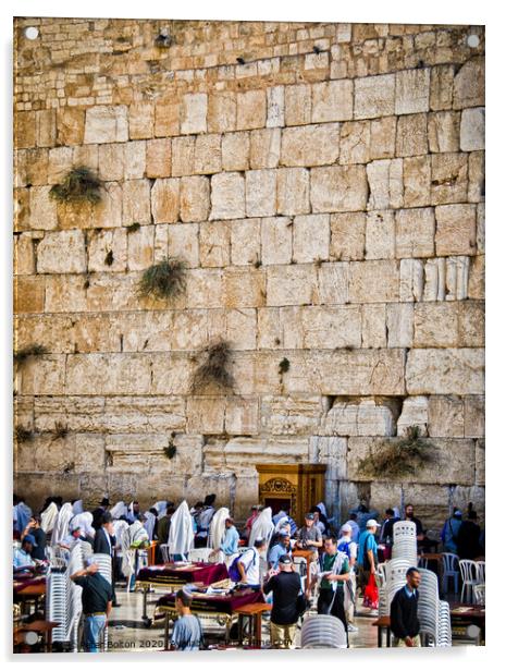 Western Wall, Jerusalem, Israel. Acrylic by Peter Bolton