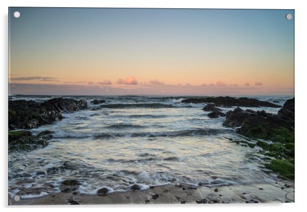 Croyde Bay sunrise Acrylic by Tony Twyman