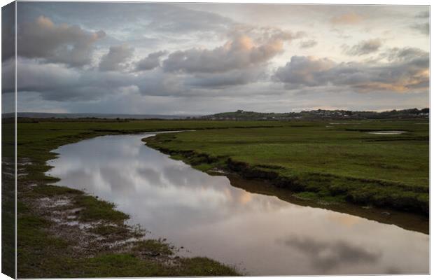 Moody clouds over Northam Burrows Canvas Print by Tony Twyman