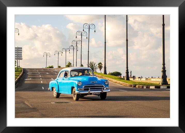 Old American car, Havana, Cuba Framed Mounted Print by Phil Crean