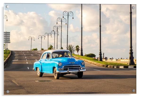 Old American car, Havana, Cuba Acrylic by Phil Crean