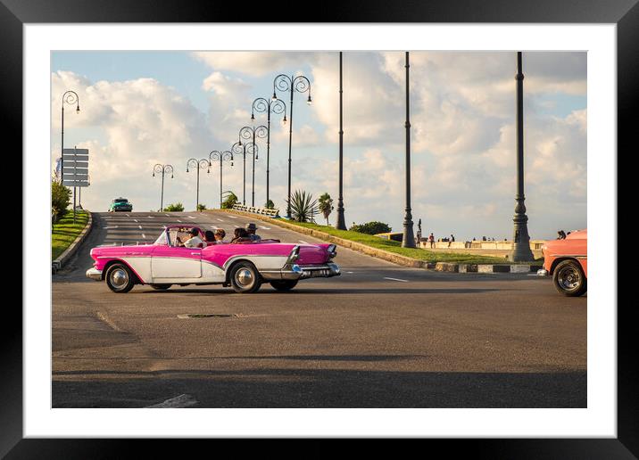 Open top vintage 1950s American car, Cuba Framed Mounted Print by Phil Crean