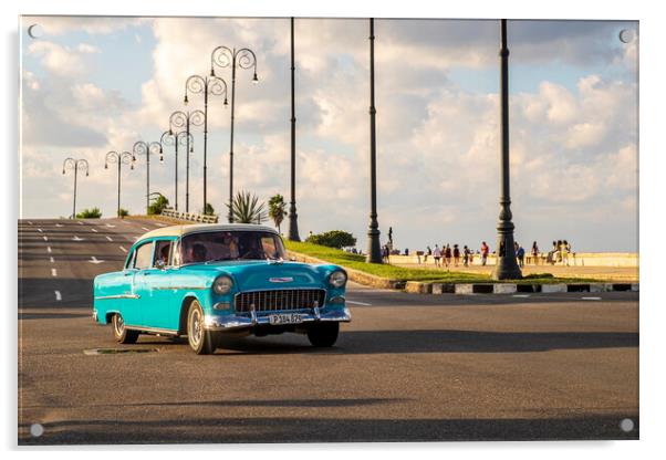 American 1950s car, Cuba Acrylic by Phil Crean