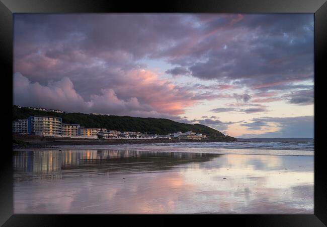 Westward Ho seafront at Sunset Framed Print by Tony Twyman